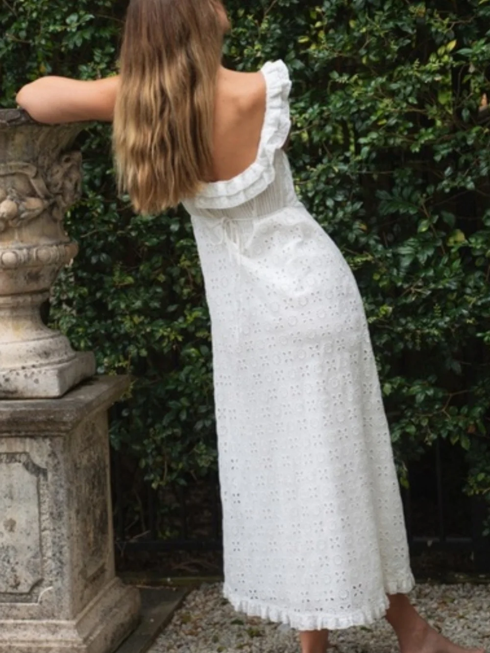 NWT Rixo Patsy Dress In Ivory eyelet Size US10 - Picture 4 of 17